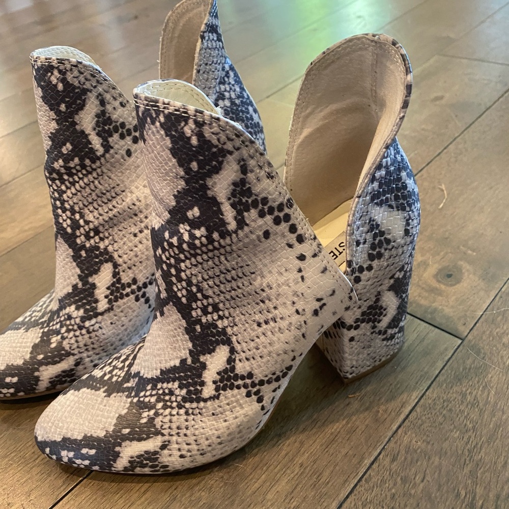Steve Madden Snake Print Ankle Boots